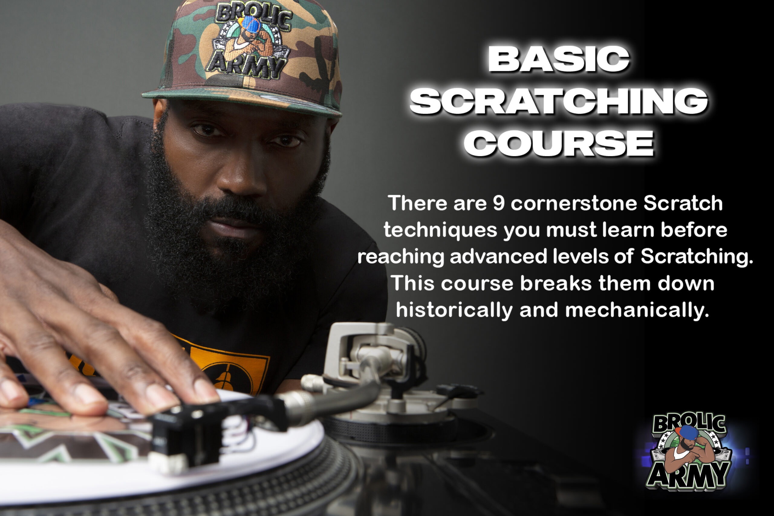 Scratchcing Basic Scratching with DJ Rob Swift at the Brolic Army DJ School